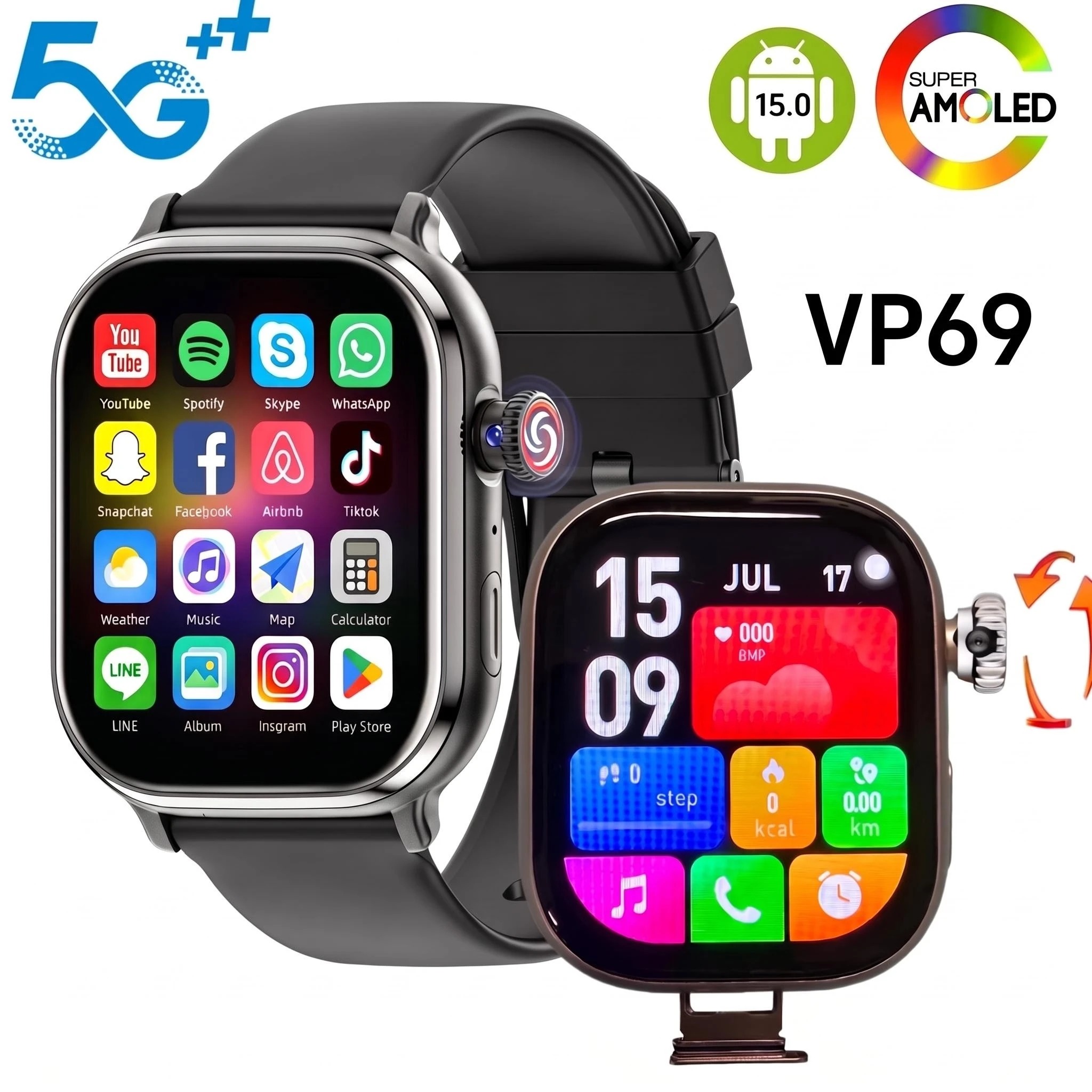 VP69 5G full Netcom 2.39inch A - đánh giá và giá Smartwatch Watches Price