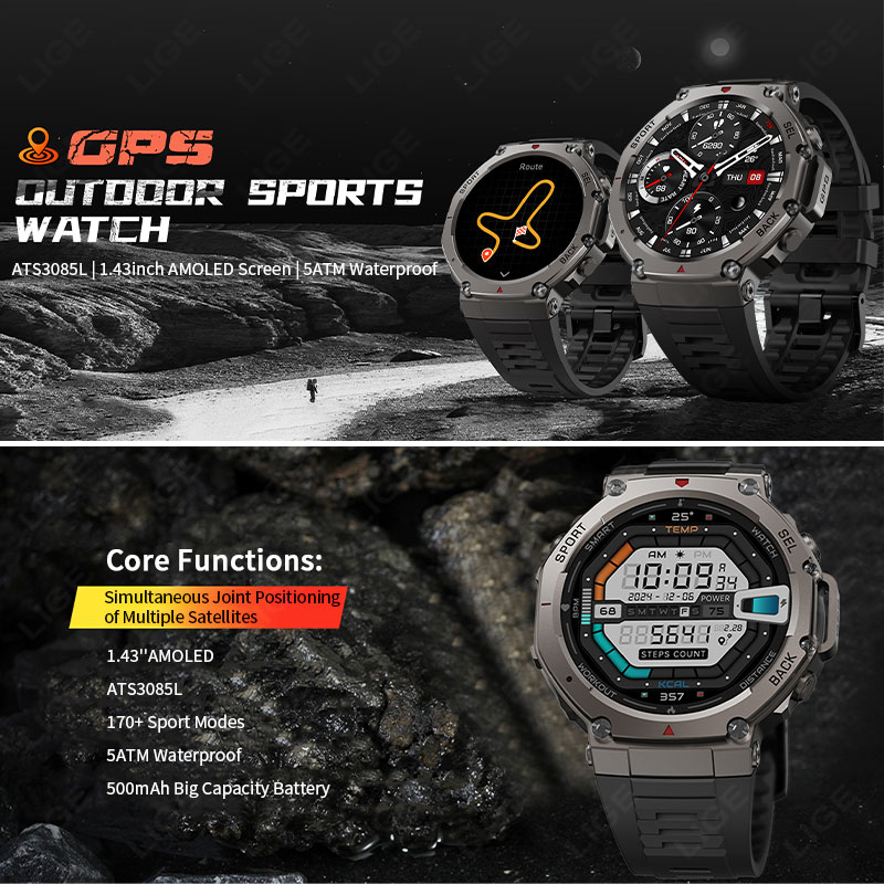 LIGE Military Grade GPS Smart  - đánh giá và giá Altimeter Compass Watch